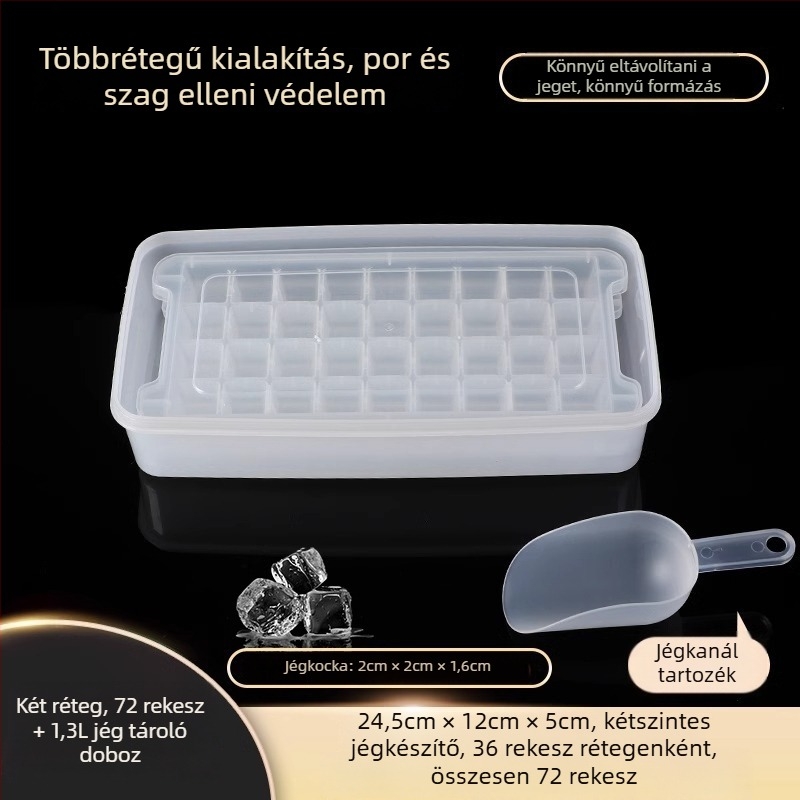 PP anyagú jégkocka forma, 32 üreggel, élelmiszer-minőségű, könnyen kiemelhető