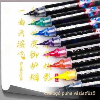 Kétoldalas akril glitter marker puha végű akvarell tollal, kerek fejű, nem törölhető, diákoknak és naplóírásra