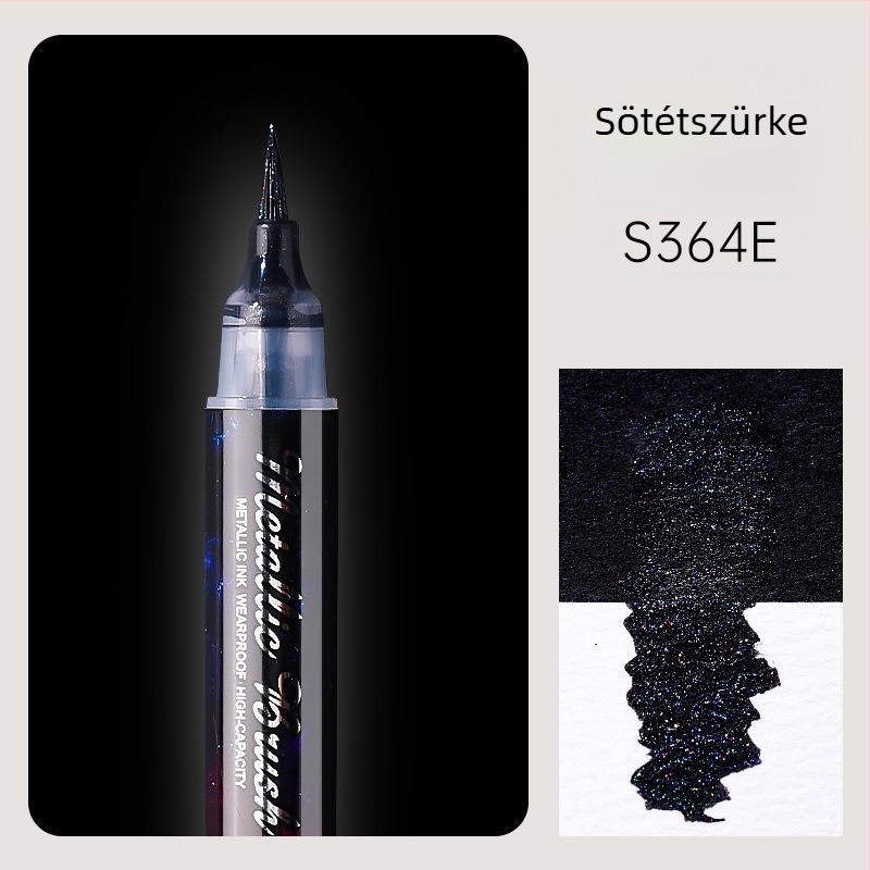 Kétoldalas akril glitter marker puha végű akvarell tollal, kerek fejű, nem törölhető, diákoknak és naplóírásra