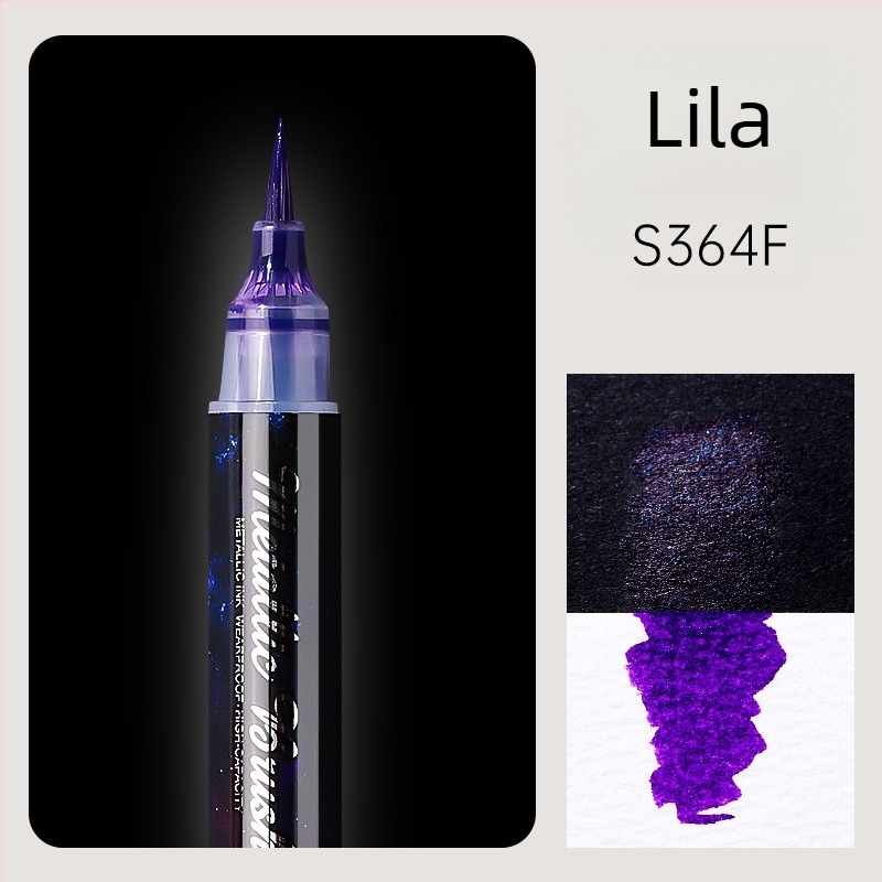 Kétoldalas akril glitter marker puha végű akvarell tollal, kerek fejű, nem törölhető, diákoknak és naplóírásra