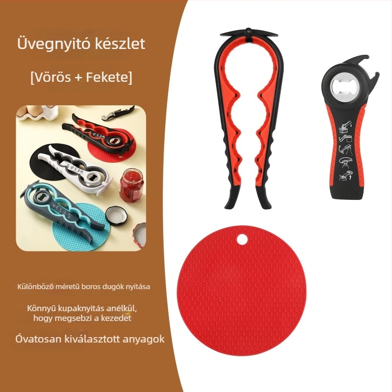 Többfunkciós palack- és konzervnyitó készlet, hordozható, különböző típusú konzervhez