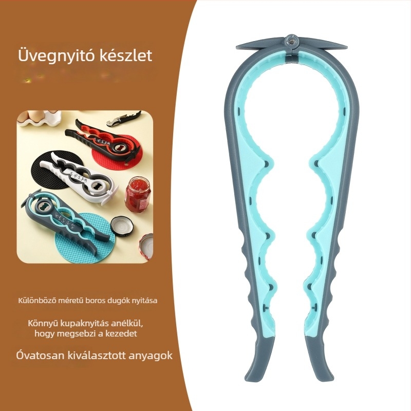 Többfunkciós palack- és konzervnyitó készlet, hordozható, különböző típusú konzervhez