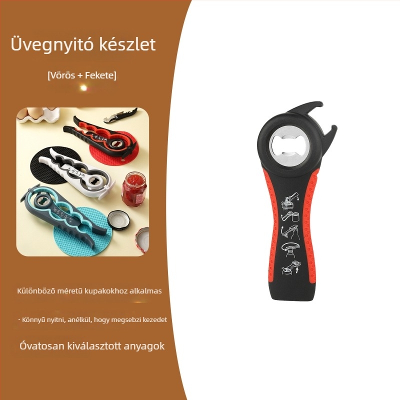 Többfunkciós palack- és konzervnyitó készlet, hordozható, különböző típusú konzervhez