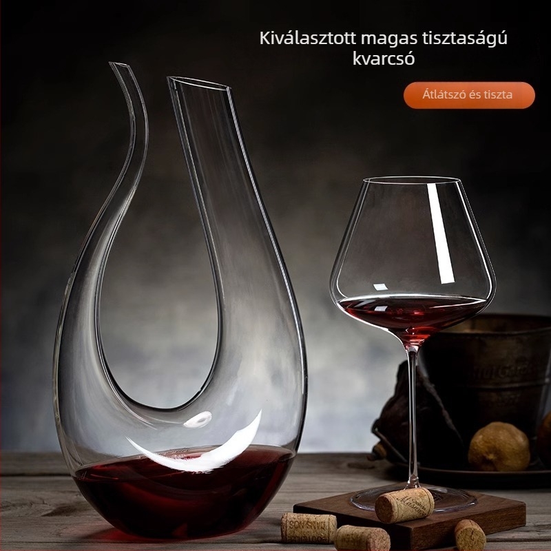 Burgundiai boros pohárkészlet – kristályüveg, könnyű luxus stílus, 48 darabos tálcával