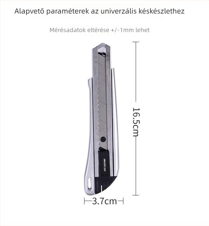 Deli barkácskés, műanyag/fém test, pengesz szélesség 18 mm, pengesz vastagság 0,5 mm, modell 2001-2057