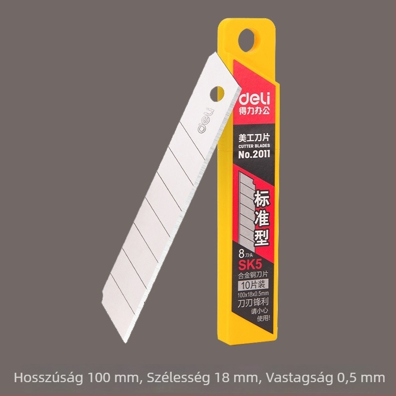 Deli barkácskés, műanyag/fém test, pengesz szélesség 18 mm, pengesz vastagság 0,5 mm, modell 2001-2057