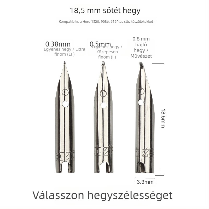 Hero tollhegy EF — csere tollhegy, fémből, kompatibil 359, 1060, 1021, 6006; 10 db/csomag
