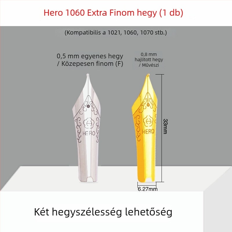 Hero tollhegy EF — csere tollhegy, fémből, kompatibil 359, 1060, 1021, 6006; 10 db/csomag