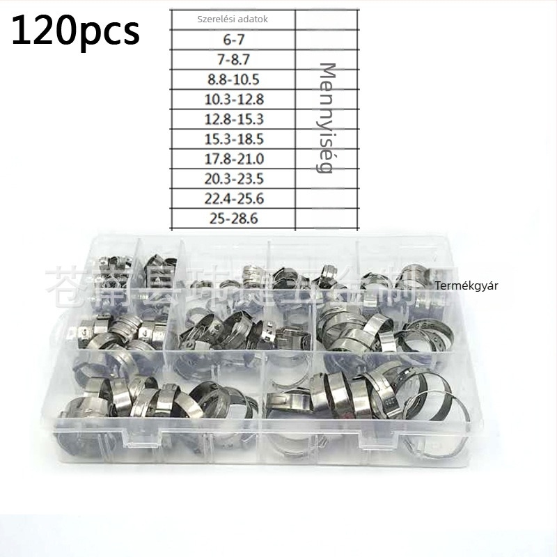 Egyszeres szorító készlet, nominális átmérő 6–28.6 mm, rögzítő átmérő 6–29.6 mm, alkalmazási tartomány 7–21