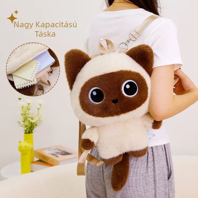 Macska plüssjáték – rövid plüss, PP pamut töltet, uniszex, 14+ év, Love so much márka