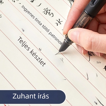 Kaligráfia toll 0.7/0.5 tollhegyekkel, cserélhető tintatartály, forgó tinta felszívás, műanyag test, modell gb0049