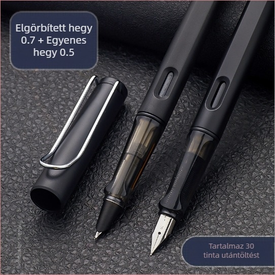 Kaligráfia toll 0.7/0.5 tollhegyekkel, cserélhető tintatartály, forgó tinta felszívás, műanyag test, modell gb0049