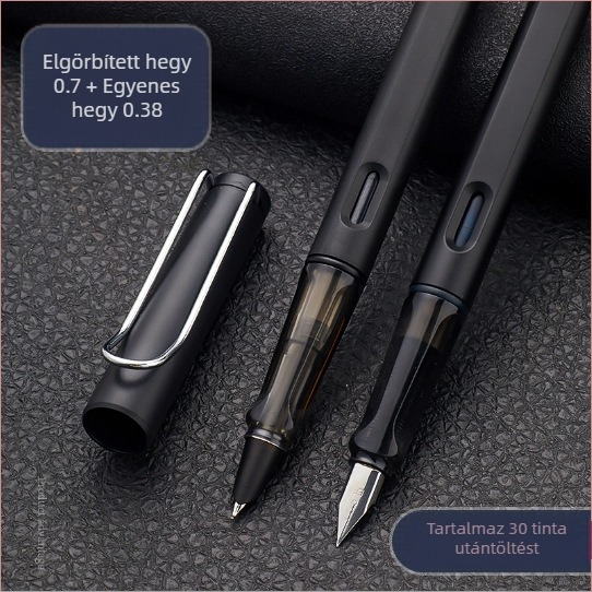 Kaligráfia toll 0.7/0.5 tollhegyekkel, cserélhető tintatartály, forgó tinta felszívás, műanyag test, modell gb0049