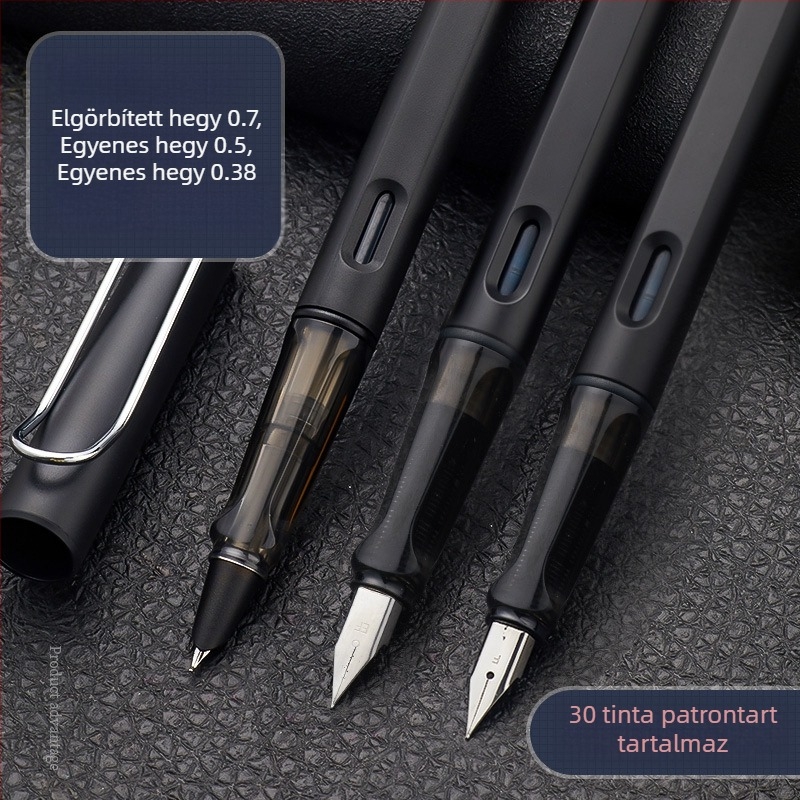 Kaligráfia toll 0.7/0.5 tollhegyekkel, cserélhető tintatartály, forgó tinta felszívás, műanyag test, modell gb0049