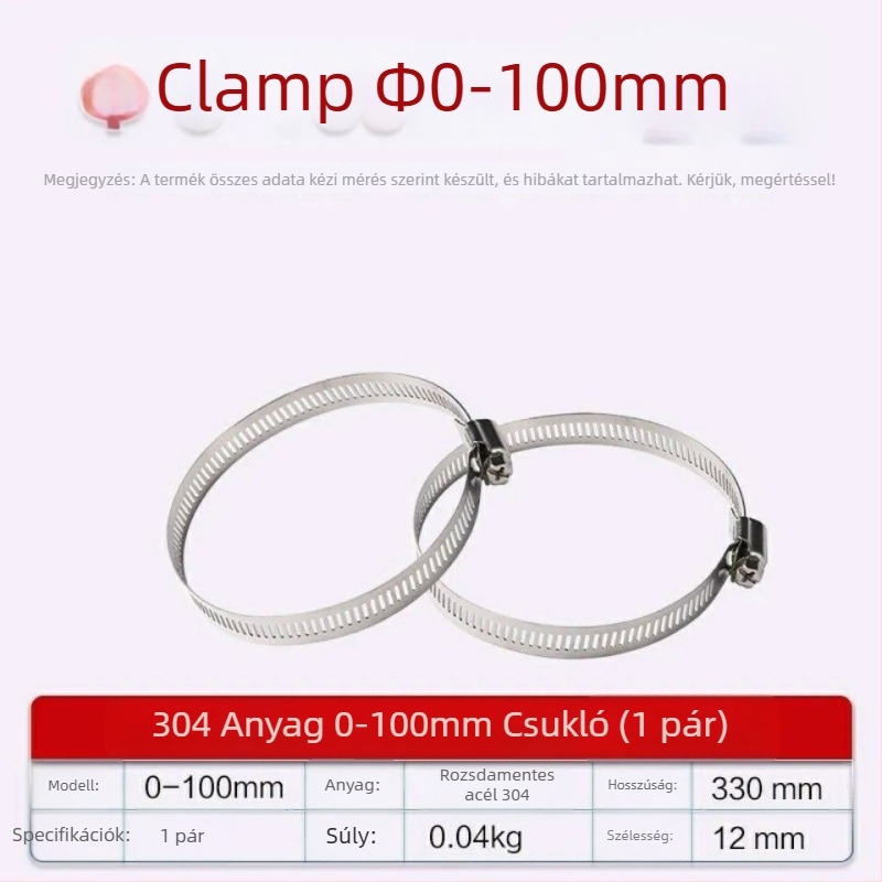 304 rozsdamentes acél cső- és kábelcsatoló gyűrű, zárható a víz- és gázvezetékekhez