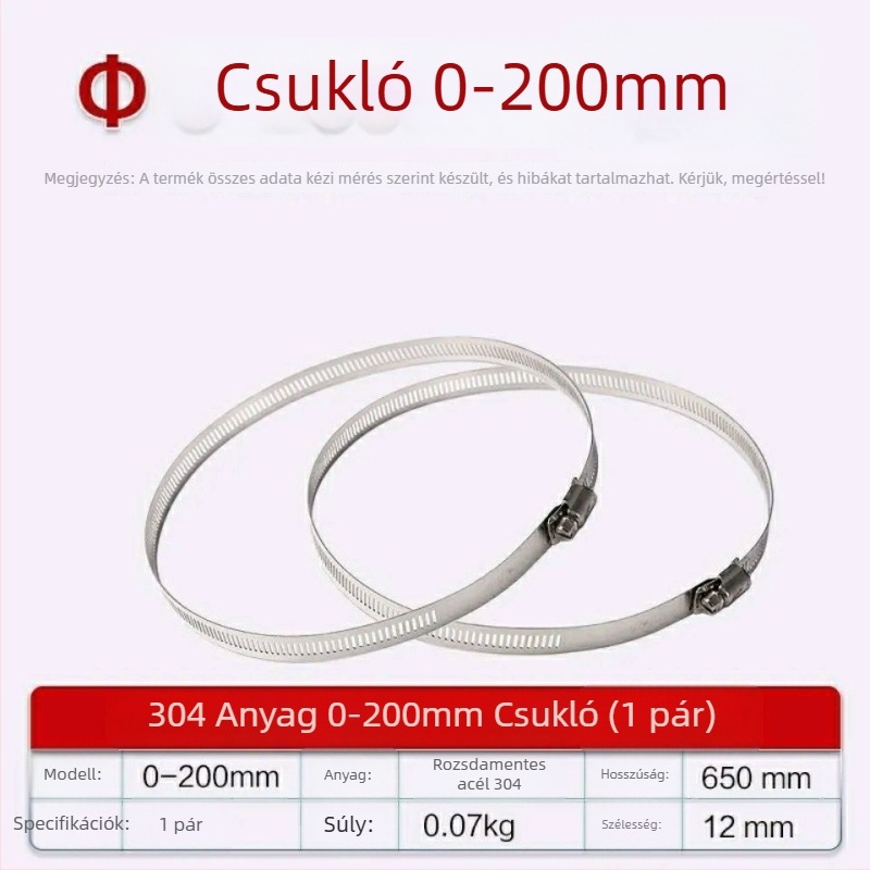 304 rozsdamentes acél cső- és kábelcsatoló gyűrű, zárható a víz- és gázvezetékekhez