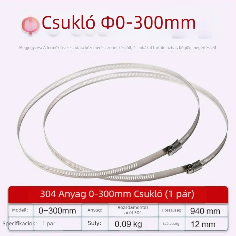 304 rozsdamentes acél cső- és kábelcsatoló gyűrű, zárható a víz- és gázvezetékekhez