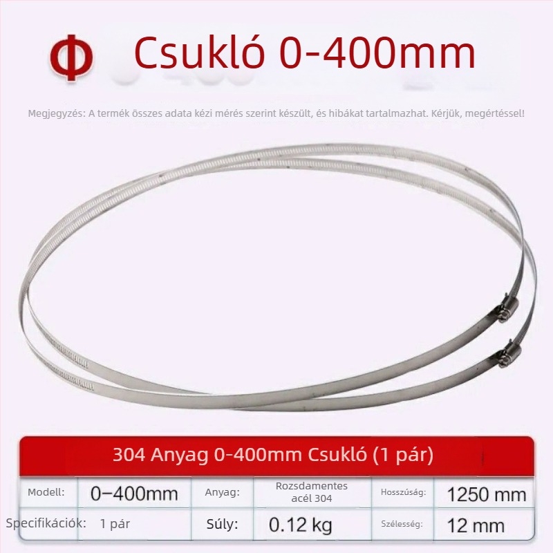 304 rozsdamentes acél cső- és kábelcsatoló gyűrű, zárható a víz- és gázvezetékekhez