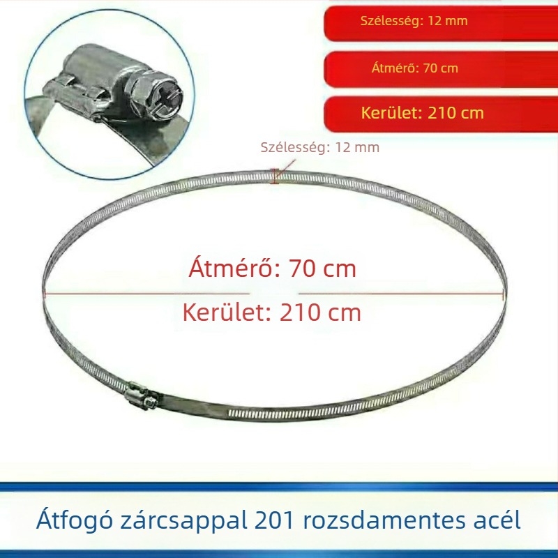 304 rozsdamentes acél cső- és kábelcsatoló gyűrű, zárható a víz- és gázvezetékekhez