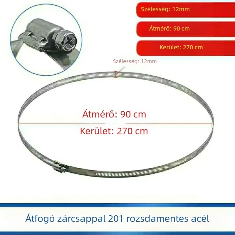 304 rozsdamentes acél cső- és kábelcsatoló gyűrű, zárható a víz- és gázvezetékekhez