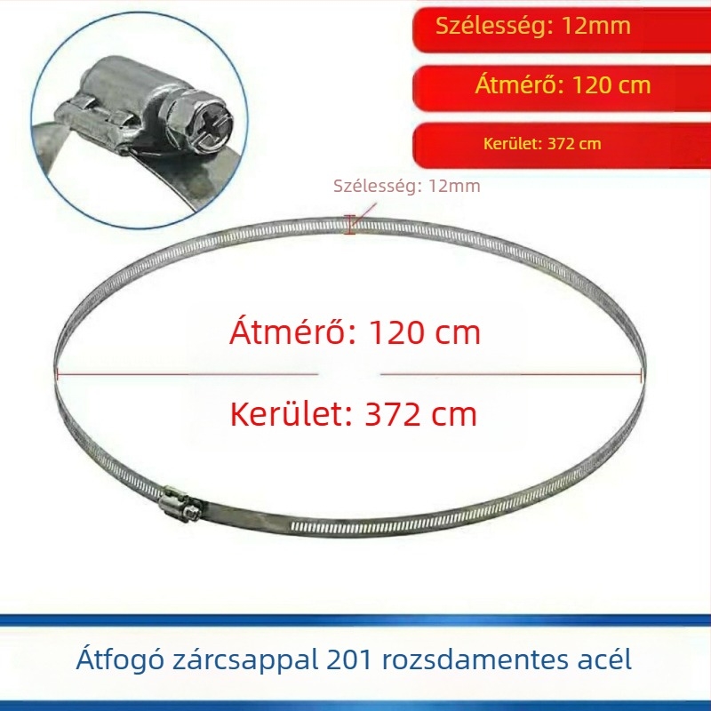 304 rozsdamentes acél cső- és kábelcsatoló gyűrű, zárható a víz- és gázvezetékekhez