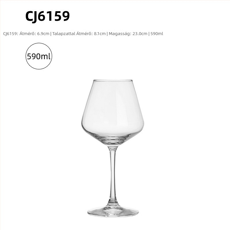 Vörösboros pohár Nordic stílusú, üveg, nyomtatott logó, testreszabás elérhető, prémium minőség