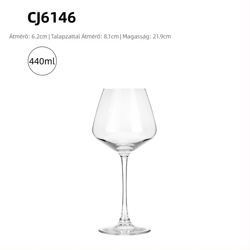 Vörösboros pohár Nordic stílusú, üveg, nyomtatott logó, testreszabás elérhető, prémium minőség