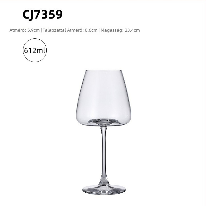 Vörösboros pohár Nordic stílusú, üveg, nyomtatott logó, testreszabás elérhető, prémium minőség