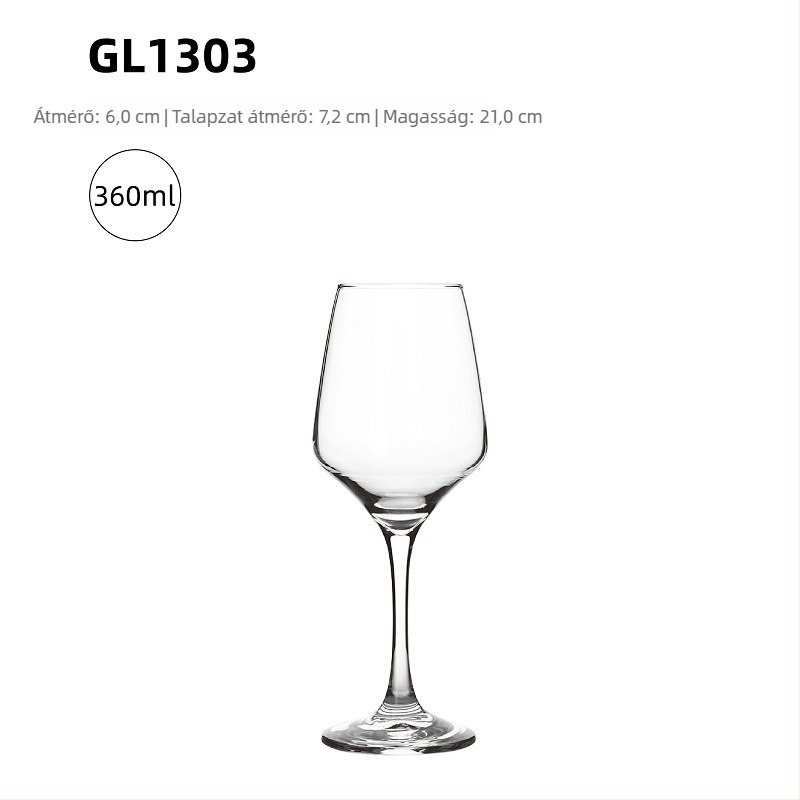 Vörösboros pohár Nordic stílusú, üveg, nyomtatott logó, testreszabás elérhető, prémium minőség