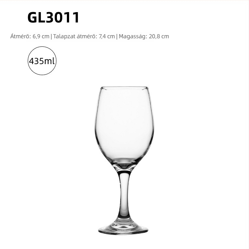 Vörösboros pohár Nordic stílusú, üveg, nyomtatott logó, testreszabás elérhető, prémium minőség