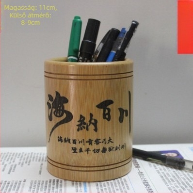 Bambusz tolltartó, kerek alakú, nyomtatott logó, testreszabás elérhető, licencelt magáncímke