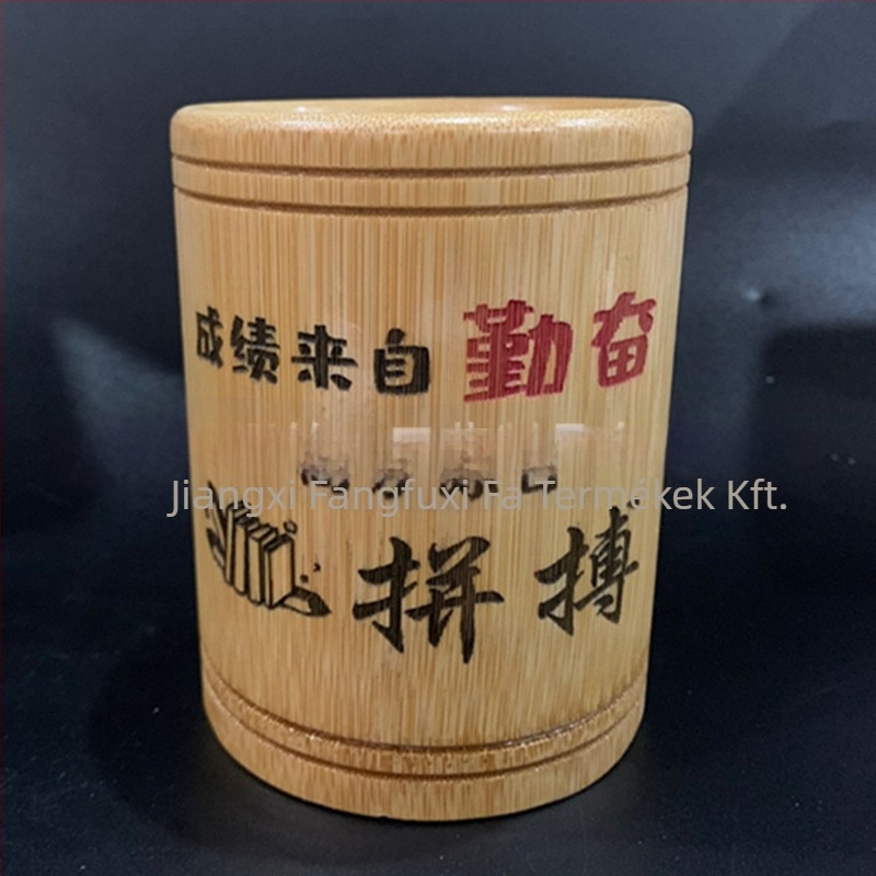 Bambusz tolltartó, kerek alakú, nyomtatott logó, testreszabás elérhető, licencelt magáncímke