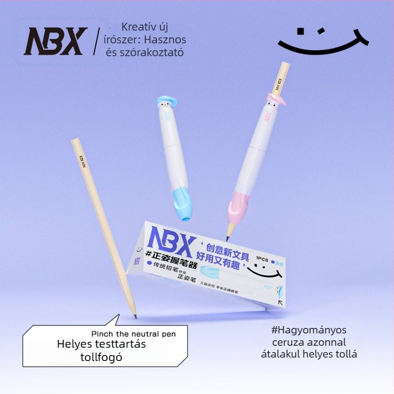 NBX Tollfogó gyerekeknek – testtartás javítása, tollhüvely silikon+ABS, dobozos készlet