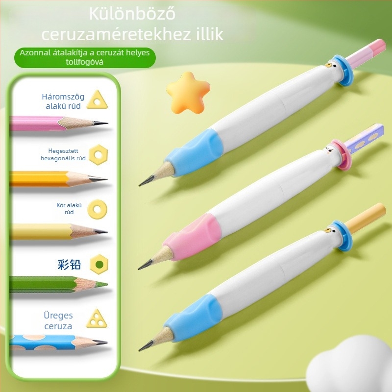 NBX Tollfogó gyerekeknek – testtartás javítása, tollhüvely silikon+ABS, dobozos készlet