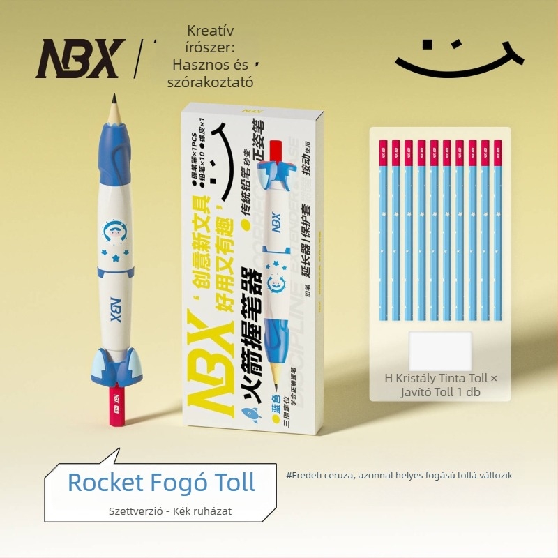 NBX Tollfogó gyerekeknek – testtartás javítása, tollhüvely silikon+ABS, dobozos készlet