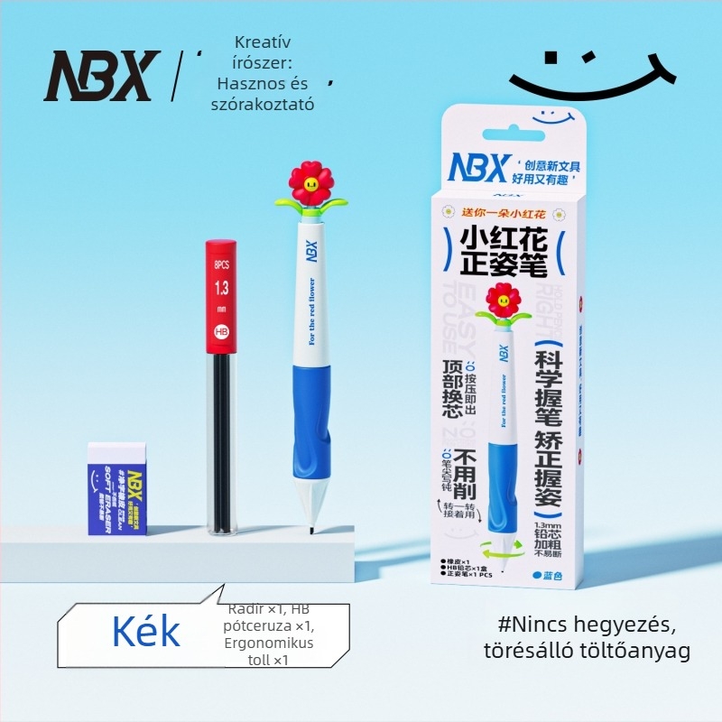 NBX Tollfogó gyerekeknek – testtartás javítása, tollhüvely silikon+ABS, dobozos készlet