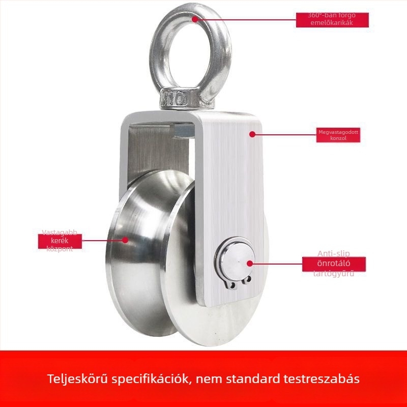 Rozsdamentes acélból készült görgő- és csapágykészlet, emelőgyűrű, drótkötelekészlet, fix görgő és sínkerekek — Lu ying