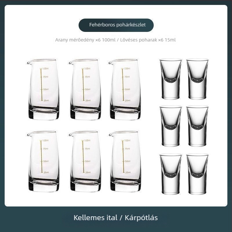 Dekantőrrel ellátott bor készlet mérő skálával, kis poharakkal és ajándékdobozzal — új kínai stílusban