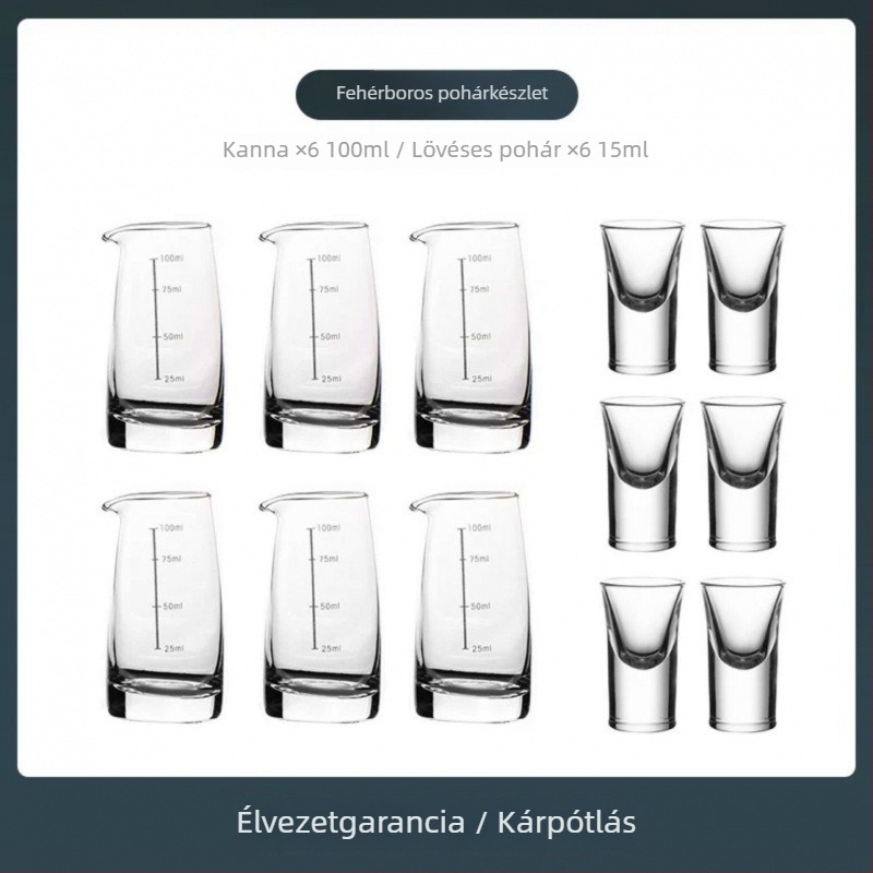 Dekantőrrel ellátott bor készlet mérő skálával, kis poharakkal és ajándékdobozzal — új kínai stílusban