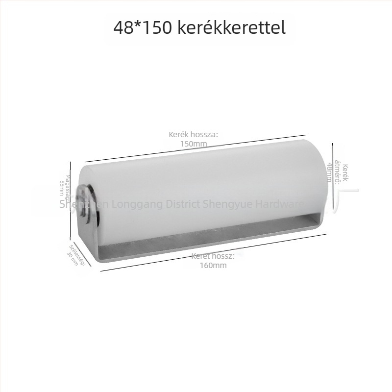Rozsdamentes acélból készült görgő nylonos görgővel csúszóajtókhoz, pozicionáló kerék, teherbíró kettős csapágyas görgő, ipari felhasználás; méretek 40×50 / 40×65 / 50×65