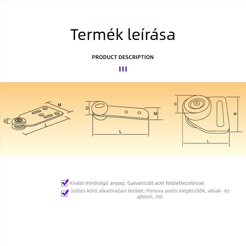 Textilkocsihoz görgők ajtó- és ablakvezetőkkel, több modell, sín-hardver, Yilin márka, tömeges csomagolás