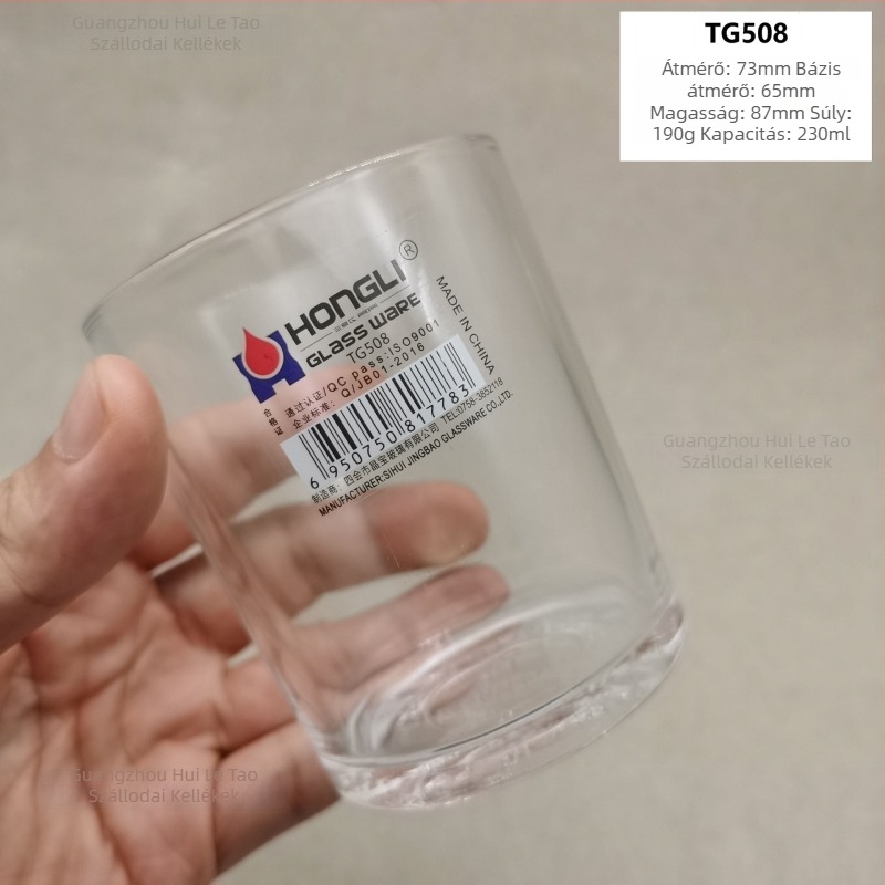 Nyolcszögletű edzett üvegpohár éttermi használatra, minimalistikus stílus, készlet 10+ darab