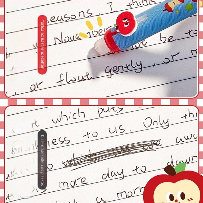 Reversal törölhető zselés toll általános iskolás diákok számára, 3. osztály, műanyag test, törölhető, hegy: St head