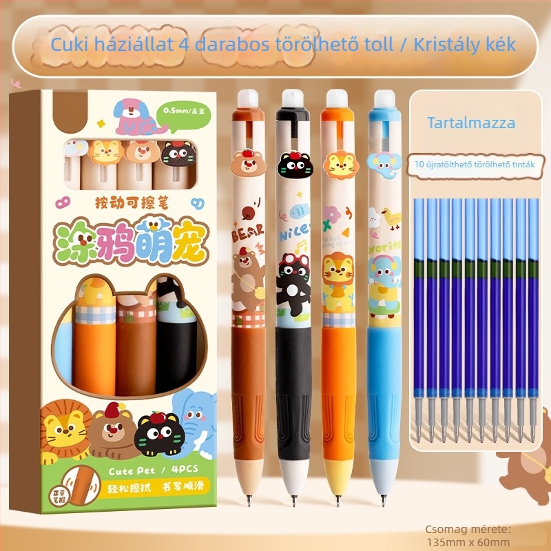 Reversal törölhető zselés toll általános iskolás diákok számára, 3. osztály, műanyag test, törölhető, hegy: St head