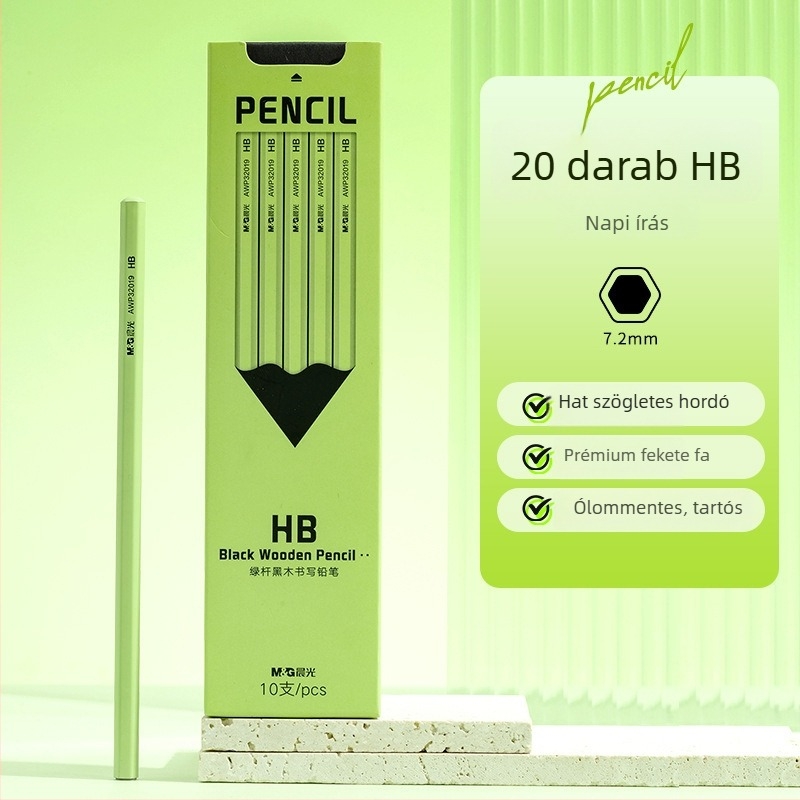 Műanyag burkolatú ceruza, hazai márka, HB/2B fokozat, általános iskola és óvoda számára