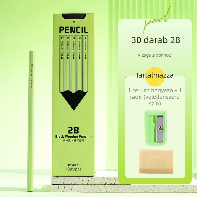 Műanyag burkolatú ceruza, hazai márka, HB/2B fokozat, általános iskola és óvoda számára