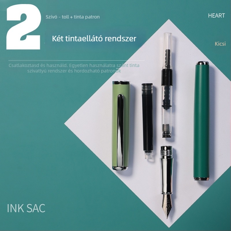 Biumi GB07 fém toll, tollhegy rozsdamentes acél, forgó tintaellátó rendszer, ajándékdoboz