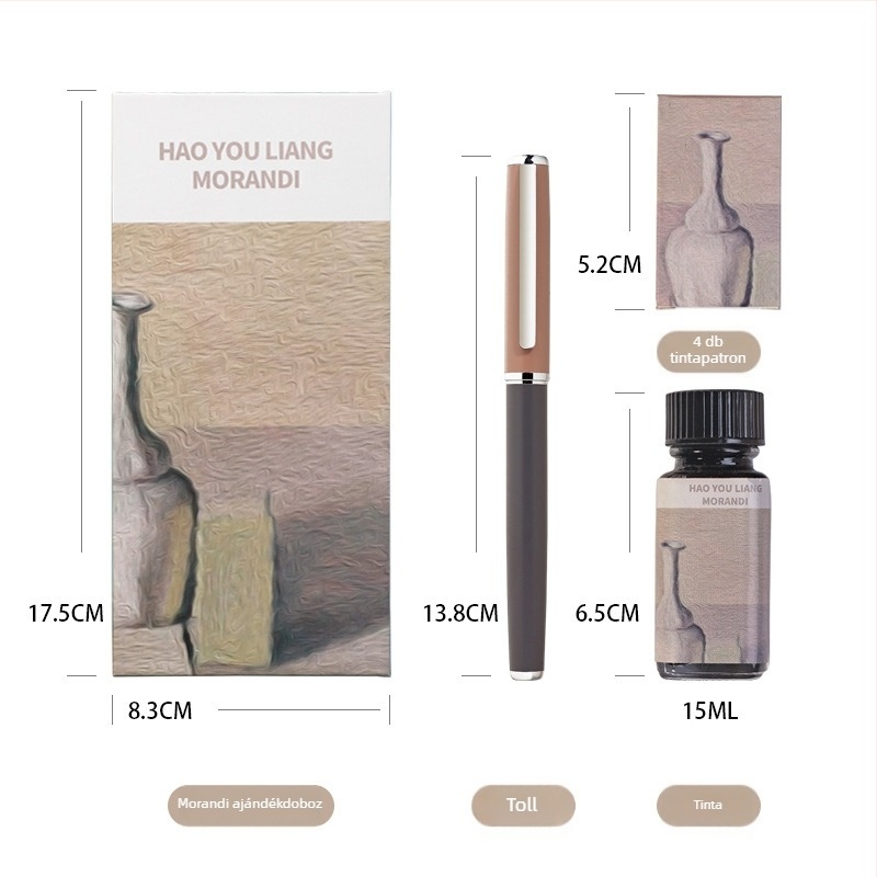 Biumi GB07 fém toll, tollhegy rozsdamentes acél, forgó tintaellátó rendszer, ajándékdoboz