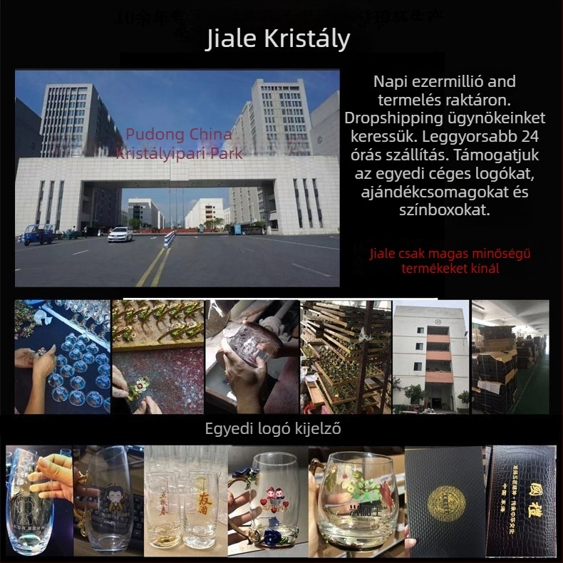 Európai stílusú borospohár zománc motívummal, ólommentes kristály, virágos mintázat, könnyű lux stílus, testreszabás elérhető