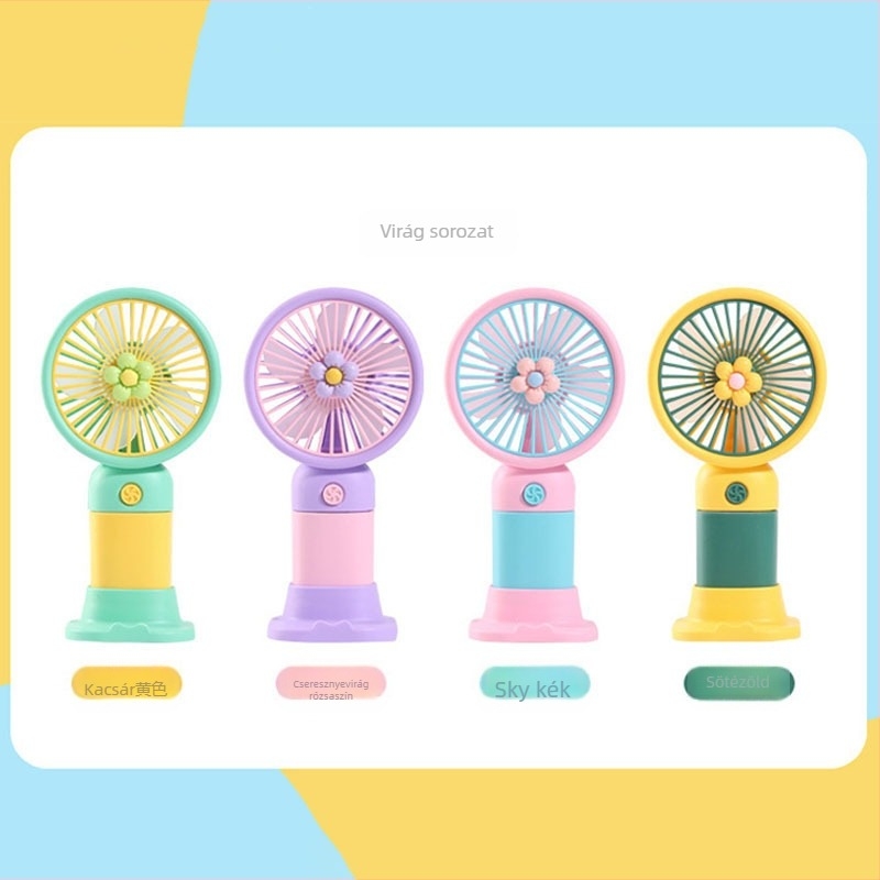 USB-töltésű kézi mini asztali ventilátor – műanyagból, csendes, egyszerű és divatos, irodai használatra